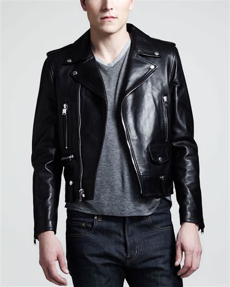 saint laurent leather biker jacket